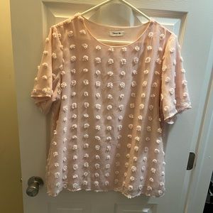 Soft pink pom pom shirt